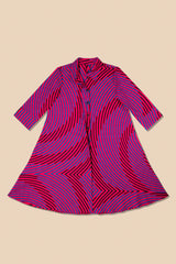 Raha Fuschia Milkyway Print Cotton Shirtdress